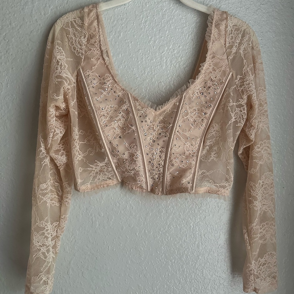 Victoria Secret Corset Lace & Embellished top